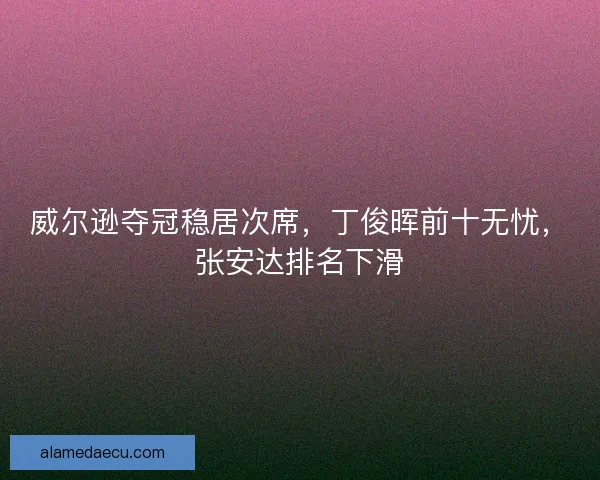 威尔逊夺冠稳居次席，丁俊晖前十无忧，张安达排名下滑